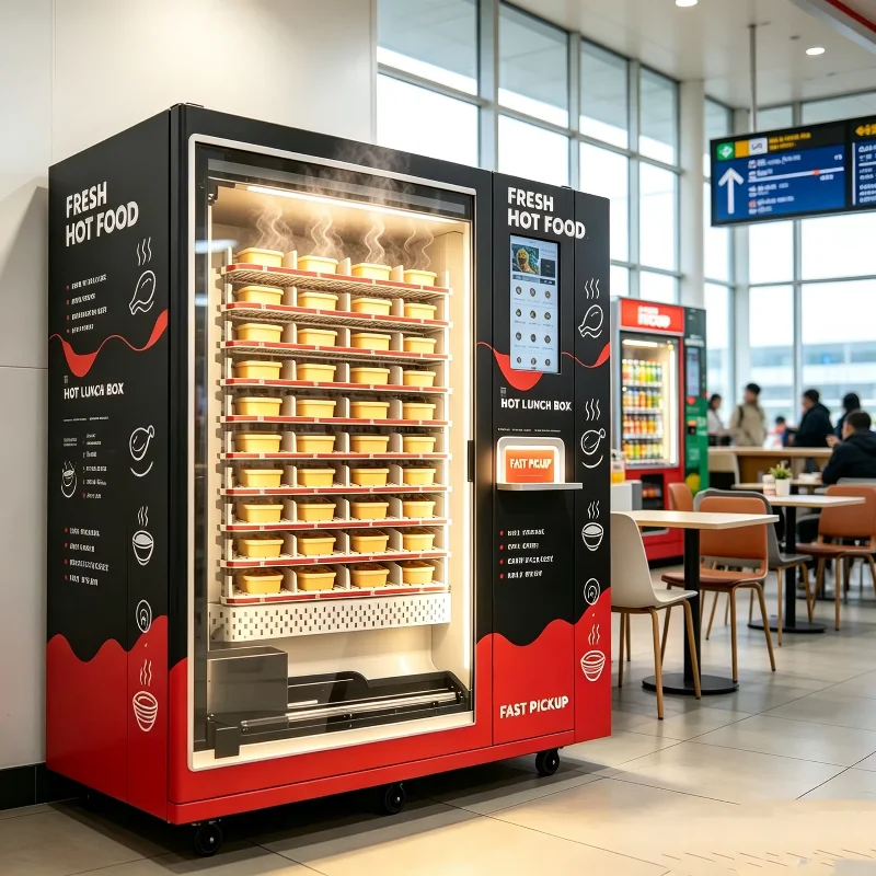 All‑automatic Bento Fast Meal Vending Machine Hot Food Sandwich Lunch Box Touch Screen Commercial Vending Kiosk
