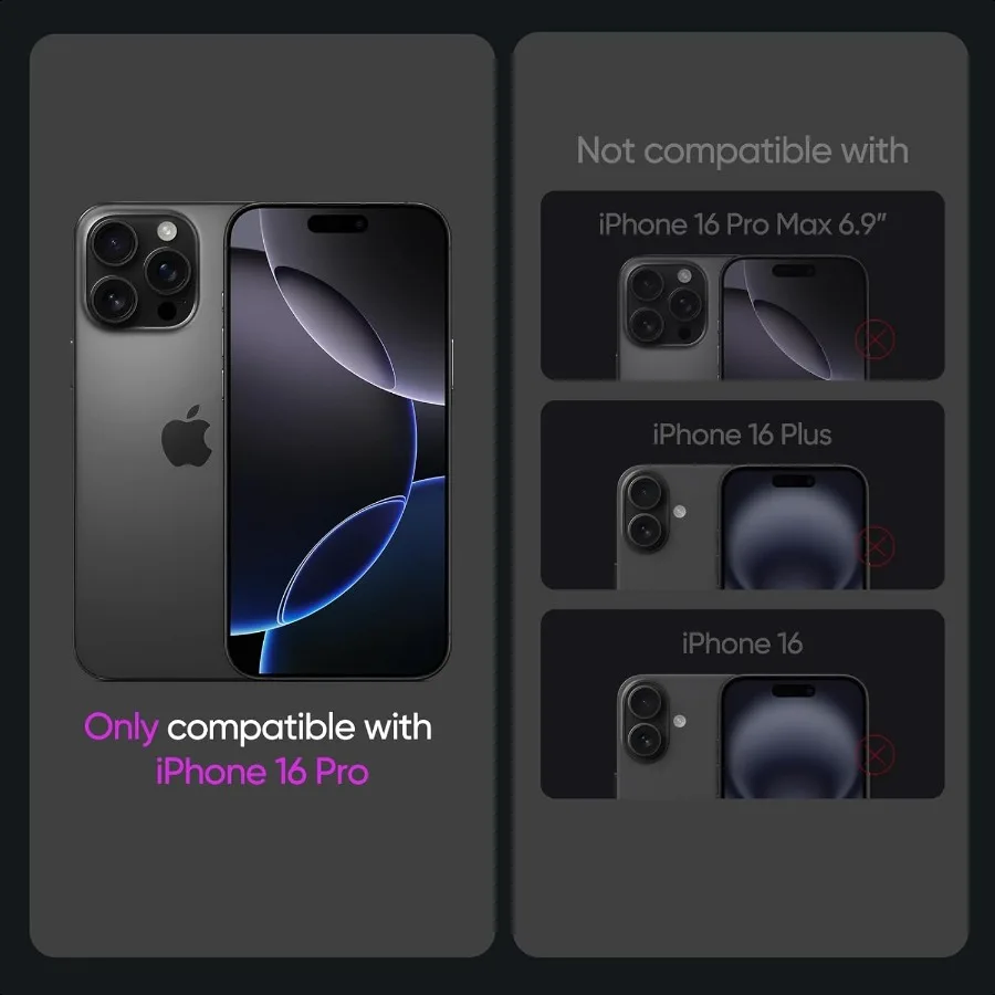 Защитная пленка для экрана iPhone 16 Pro 9H Hardn, устойчивая к царапинам пленка из закаленного стекла с комплектом для установки BioBased Fingerprin