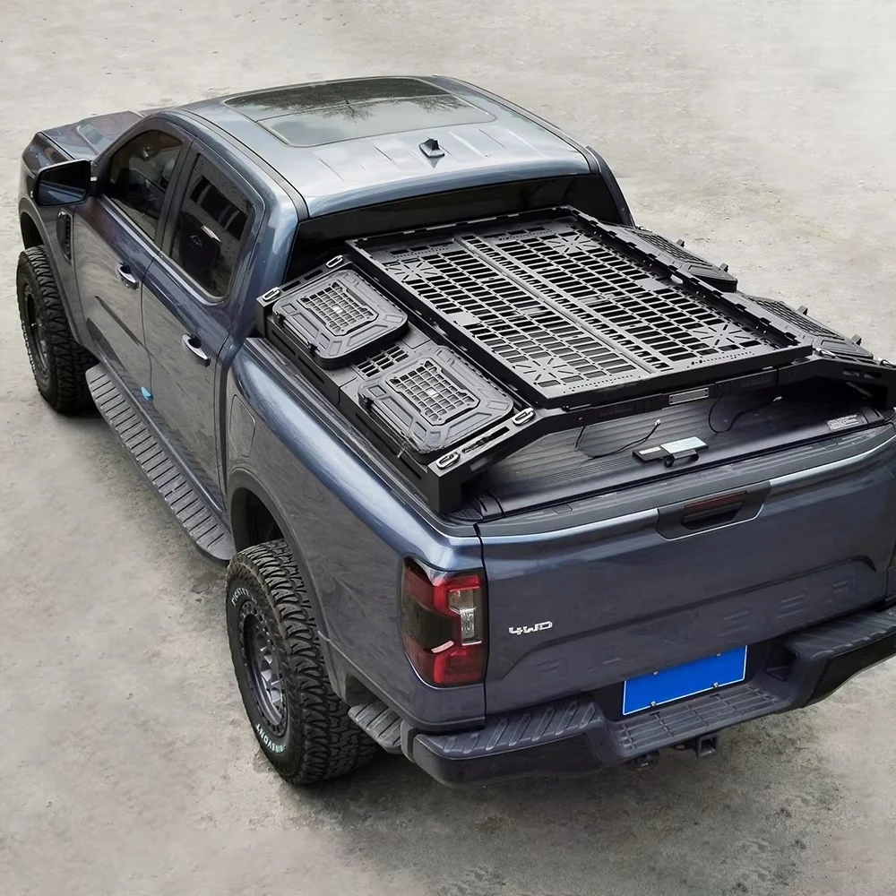 Heavy Duty Anti-Roll Roof Top Tent Pickup Truck Bed Frame Car Bucket Adjustable Roof Rack Multi-Function Adjustable Tool Box