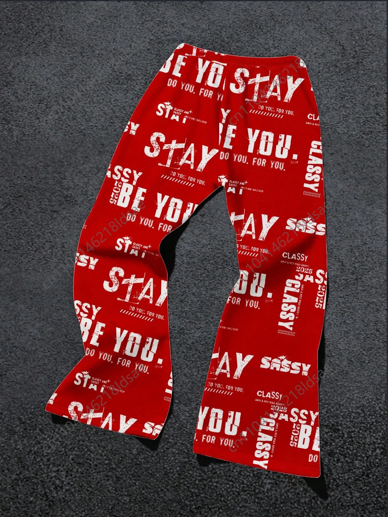 بنطلون Manfinity EMRG للرجال من البوليستر بطباعة ثلاثية الأبعاد INS High Street Hip-Hop Rock بحروف كبيرة واسعة بنطال رياضي على شكل جرس #4