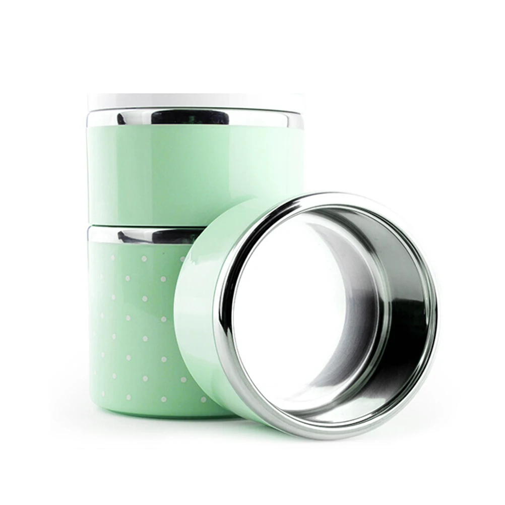 

2 Pcs/Set Multi-layer Bento Lunch Boxes Outdoor Warming Lunchbox for Adults Stainless Steel