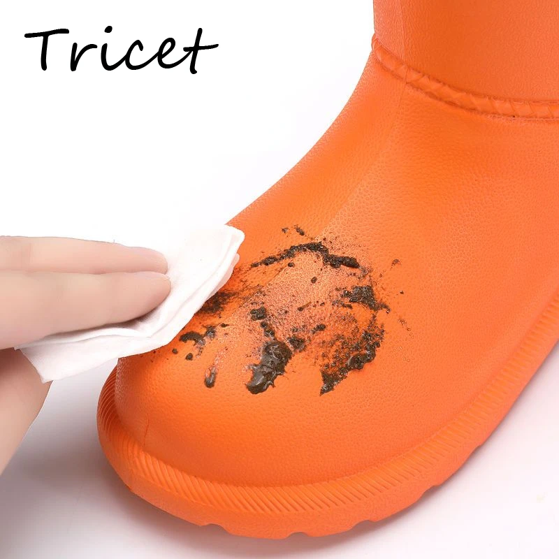 Women\'s EVA Short Rain Boots New Winter Warm Plush Snow Boots Solid Thick Bottom Female Footwear Outdoor Waterproof Water Shoes