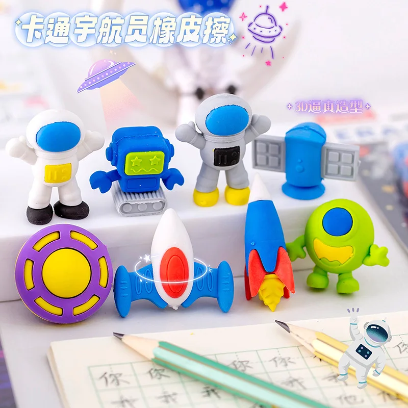 Children\'s School Supplies School Accessories for Boys Korean Stationery Astronaut Funny Erasers for Kids Cute Rubber
