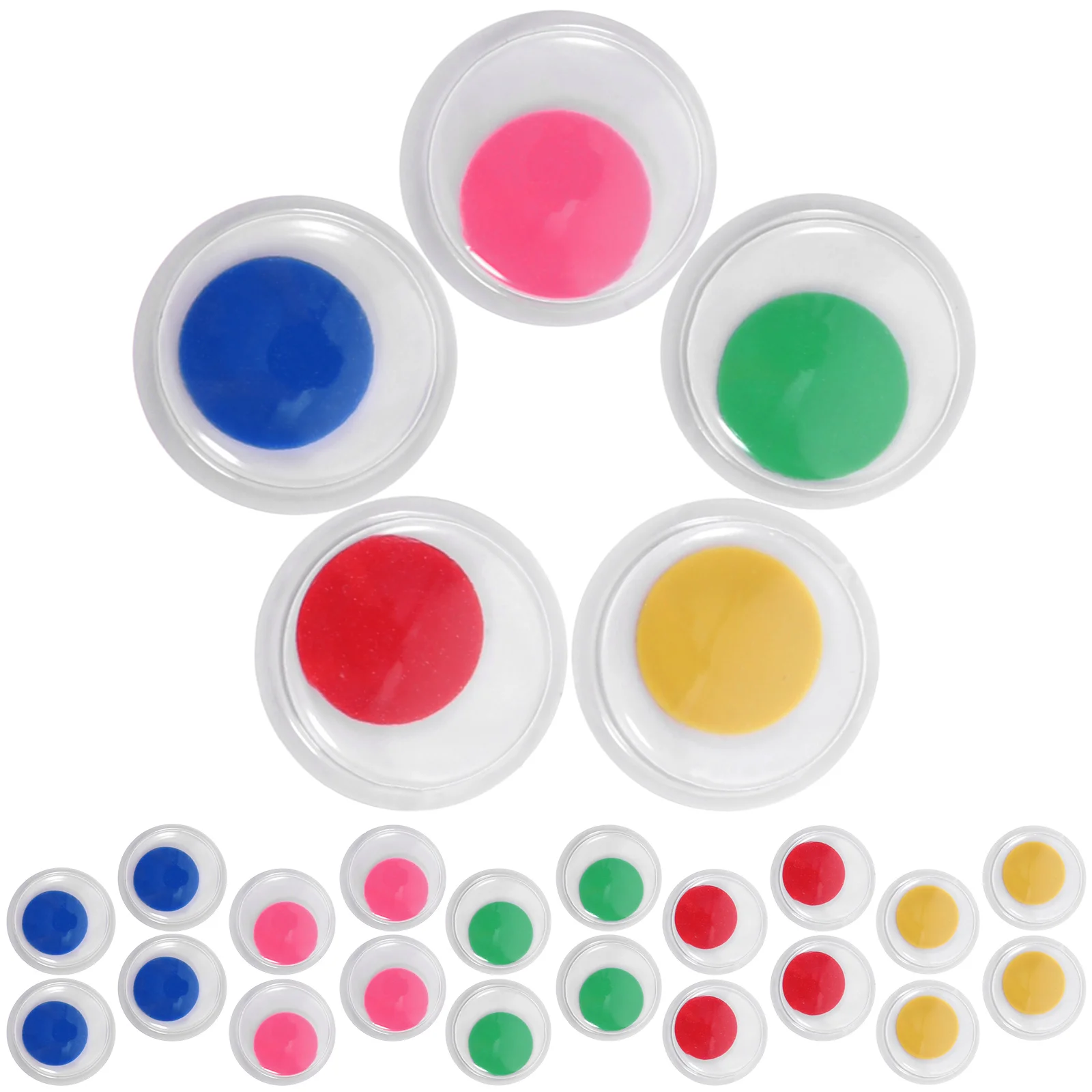 

100Pcs Plastic Wiggle Eyes Self-Adhesive Moving Eye Decals for DIY Crafts Creative Character Design Activity