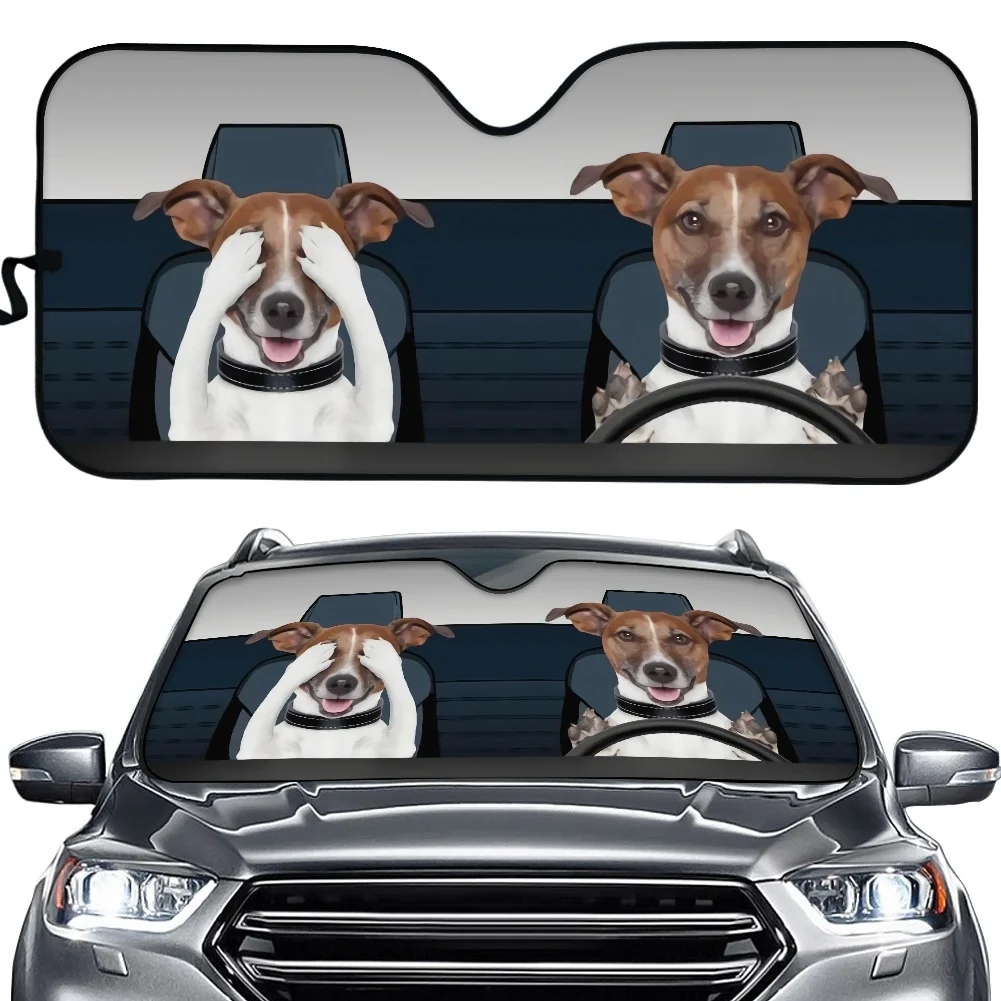 Beagle Dog 3D Animal Printing Car Sun Visor Funny Dogs Cool Handsome Large Size Universal Auto Car Windshield Sunshade Hot Sales