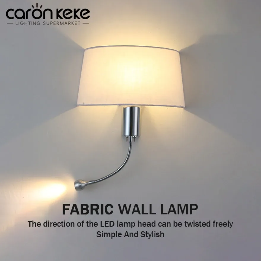 

Modern LED Wall Lamp Nordic Creative Fabric Reading Lamp Bedroom Bedside Living Room Corridor Hotel Indoor Lighting Fixtures