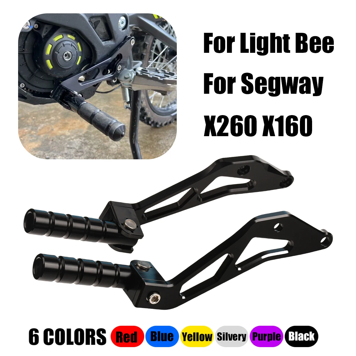 

Electric Off-Road Motorcycle CNC Rear Seat Pedals For SURRON Sur-Ron Light Bee X For Segway X160 X260 General Accessories