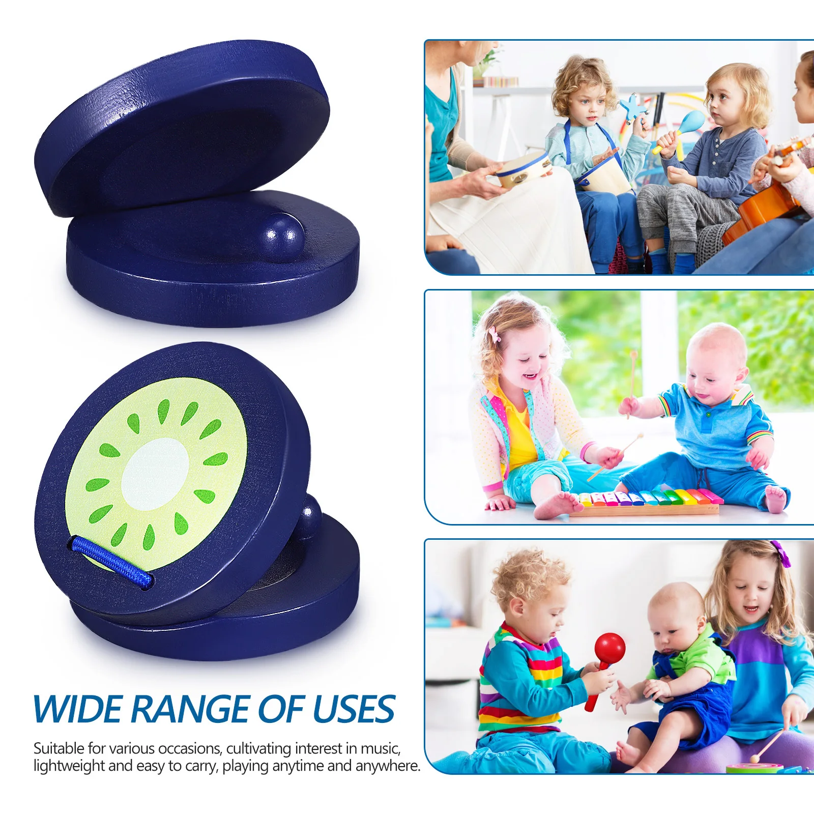 4 قطعة الصنجات الخشبية أداة قرع صغيرة تصميم فريد من نوعه إصبع الصنجانات الأنيقة الصوت صنجات الخشب