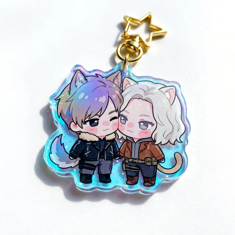 Leon & Grace RE9 Inspired Keychain | Acrylic Charm | Pendant for Phone Bag Backpack – Perfect Gift for Gamers