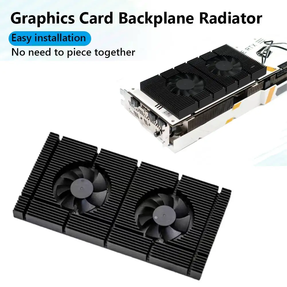 GPU Backplane Radiator Graphics Card Backplane Heatsink PWM Heatsink Cooling Fan Panel Cooling Backplate for RTX 3090 3080 3070