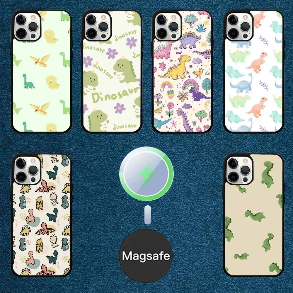 

Cute Dinosaur Phone Case For iPhone 16,15,14,13,12,11,Plus,Pro,Max Mini Magsafe Magnetic Wireless Charging