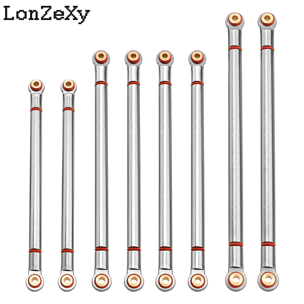 Image of 8 Stück/Set Aluminium-Legierung Verbindungsstangen Unmontierter Bausatz 313mm Radstand für 1/10 RC Auto Crawler Axial SCX10 Verbesserte Ersatzteile