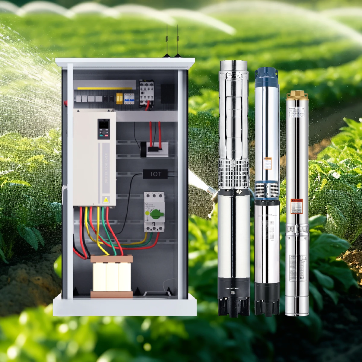 VEICHI 110KW AC DC High Power 380volts 10 Inch Deep Well Solar Submersible Water Pump System For Agriculture Irrigation