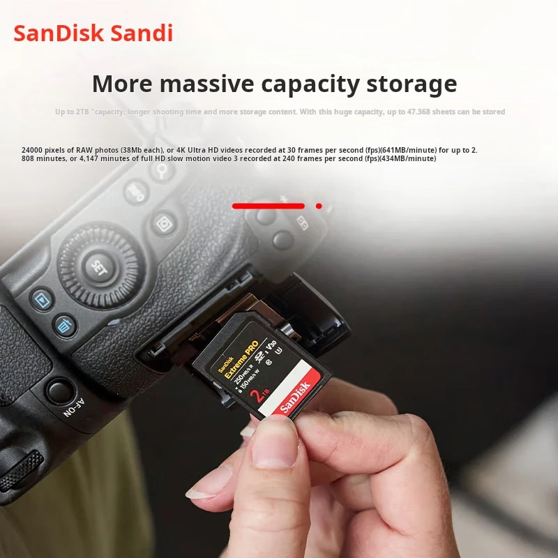 SanDisk 2TB SD Memory Card, 4K V30 U3 C10, Camera Memory Card, Read Speed 250MB/s, Memory Card for Mirrorless/DSLR Cameras