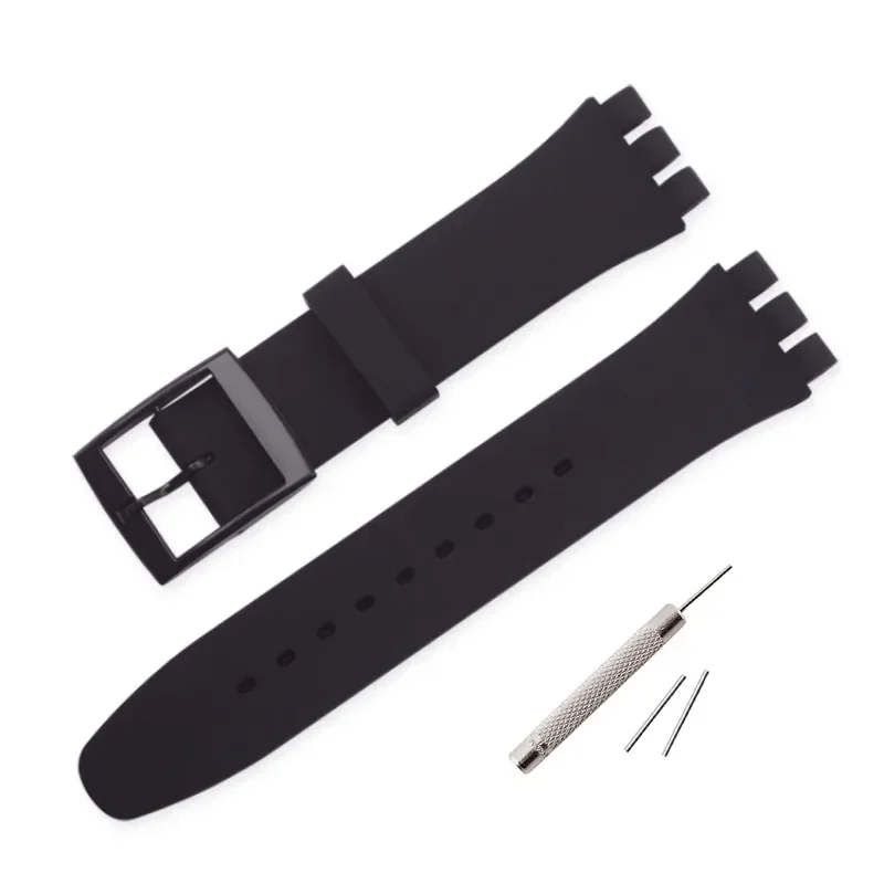 Kautschukarmband für Swatch, buntes Sportarmband, Ersatz-Armband, 16 mm, 17 mm, 19 mm, 20 mm, Silikon-Uhrenzubehör