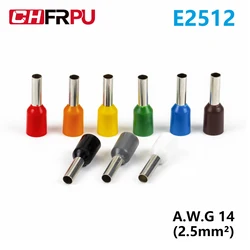 100 stücke E2512 Isolierte Ferrule anschlüsse Terminal Block Kabel Ende Draht Stecker Elektrische Crimp Terminal Draht Für 2,5mm2, 14AWG