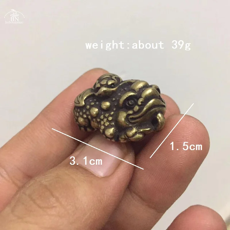 Copper Toad Ornament Antique Solid Brass Animal Figurines Miniatures Decorations Chinese Feng Shui Crafts Tea Pet Incense Holder