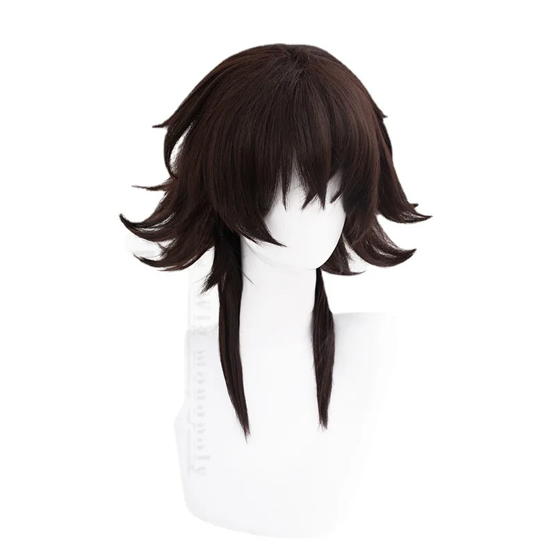 Anime Bungo Stray Dogs Tetchou Suehiro COSPLAY Wig 45CM Brown Heat Resistant Synthetic Hair Halloween Party Cosplay Wigs+Wig Cap