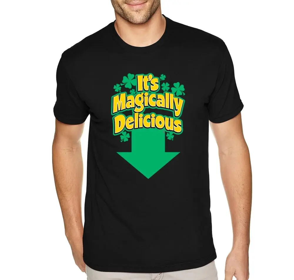 Mens Magically Delicious Funny St. Patrick's Day Leprechaun Pot Gold T-Shirt Unisex T-shirts For Men Women