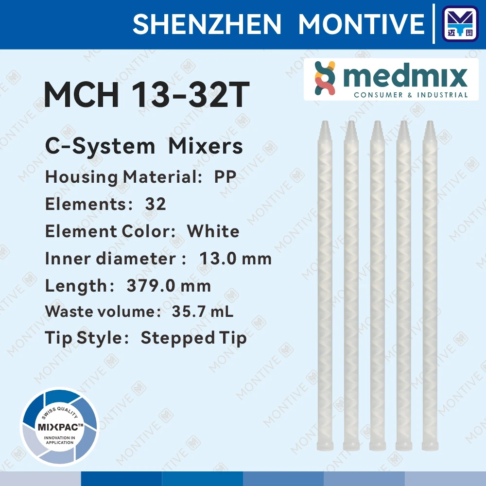 

SULZER MIXPAC Mixer MCH 13-32T two component glue mixing head Static mixer nozzle AB glue mixing nozzle 50pcs