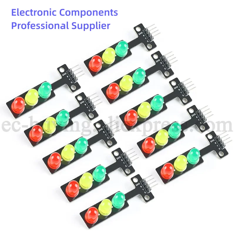 10pcs/1pc Mini 5V Traffic Light LED Display Module for Arduino Red Yellow Green F5 5mm LED RGB -Traffic Light DIY Electronic Kit