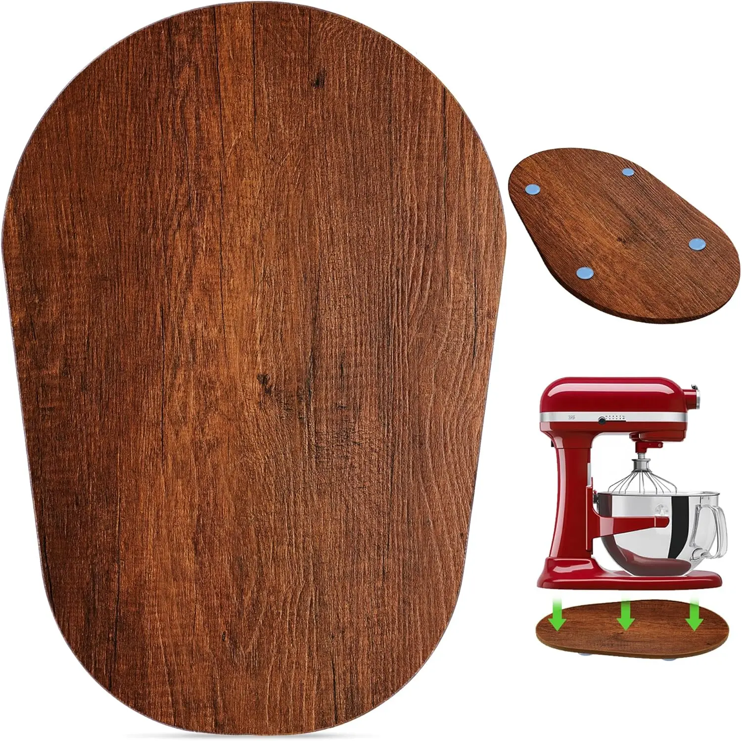 Base Deslizante de Madera para Batidora KitchenAid de 5-8 Qt, Bandeja Móvil para Encimera, Accesorios Móviles para Batidora KitchenAid