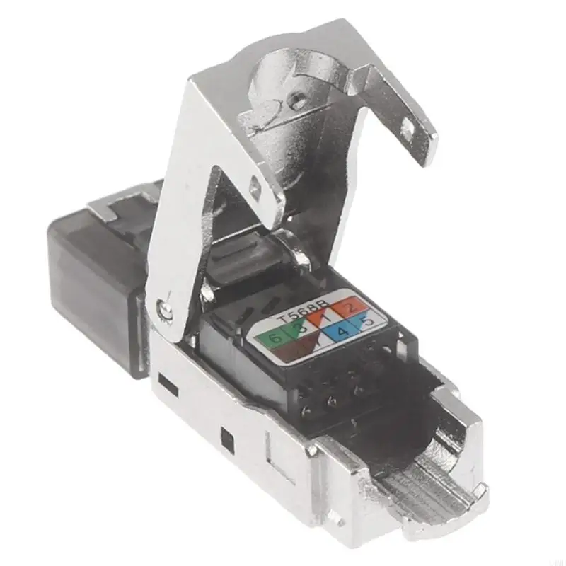 L4MD CCTV Ethernet Cable Tool-Less Crystal Untuk Head Plug Cat7 RJ45 Connector Tool-Less Connector Tidak Ada Konektor CRIMP