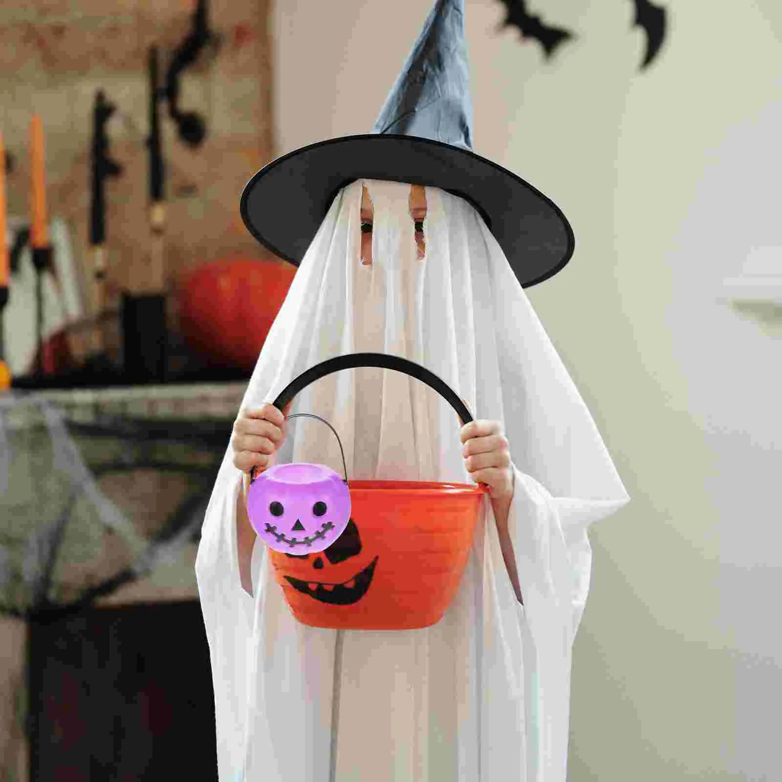 

3 Pcs Creative Candy Bucket Pumpkin Holder Party Halloween Gift Decor Snack Storage Buckets Container