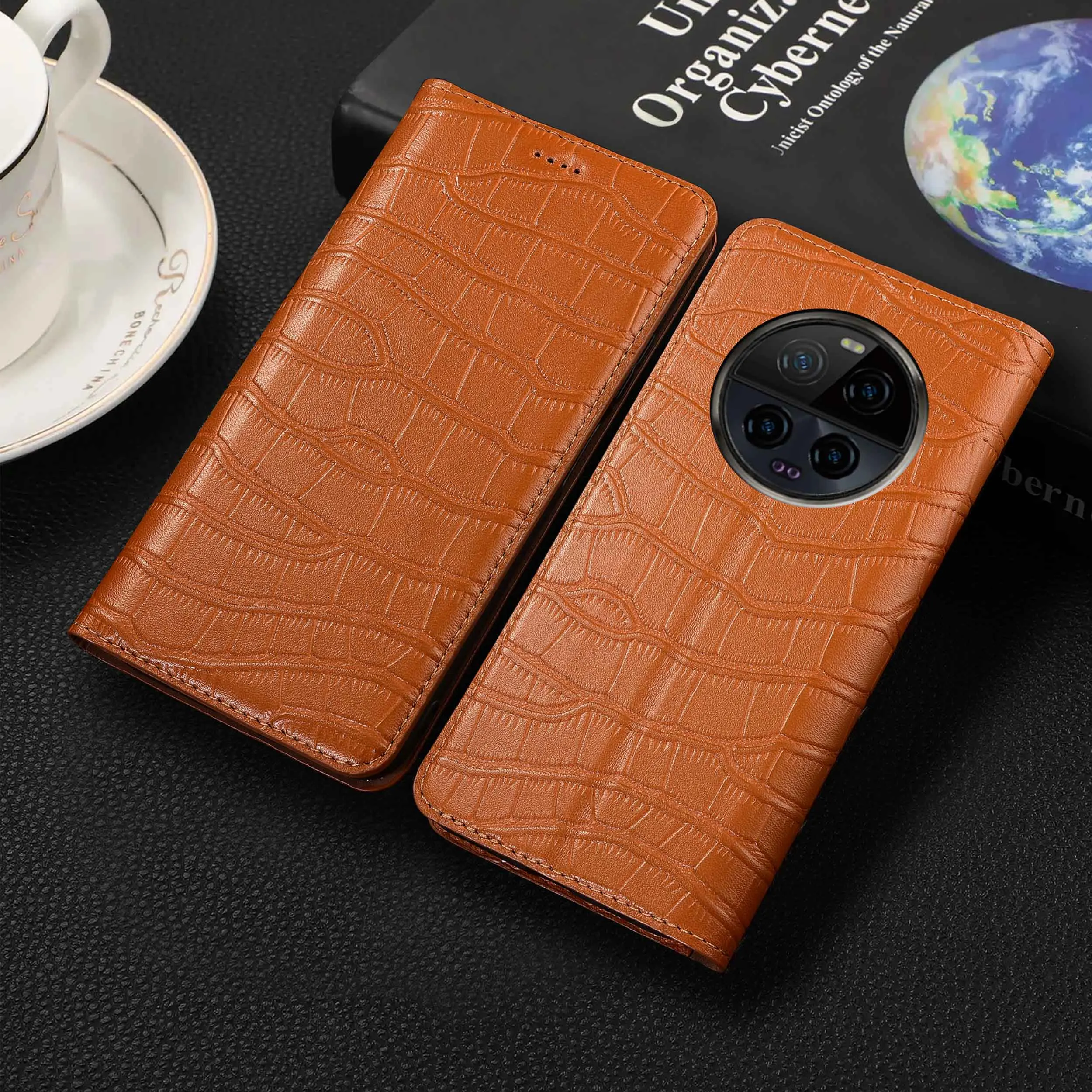 

For Ulefone Armor 19 19T 21 22 23 24 25 25T 26 27 27T Pro Ultra Crocodile Belly Pattern Genuine Leather Flip Phone Case Cowhide