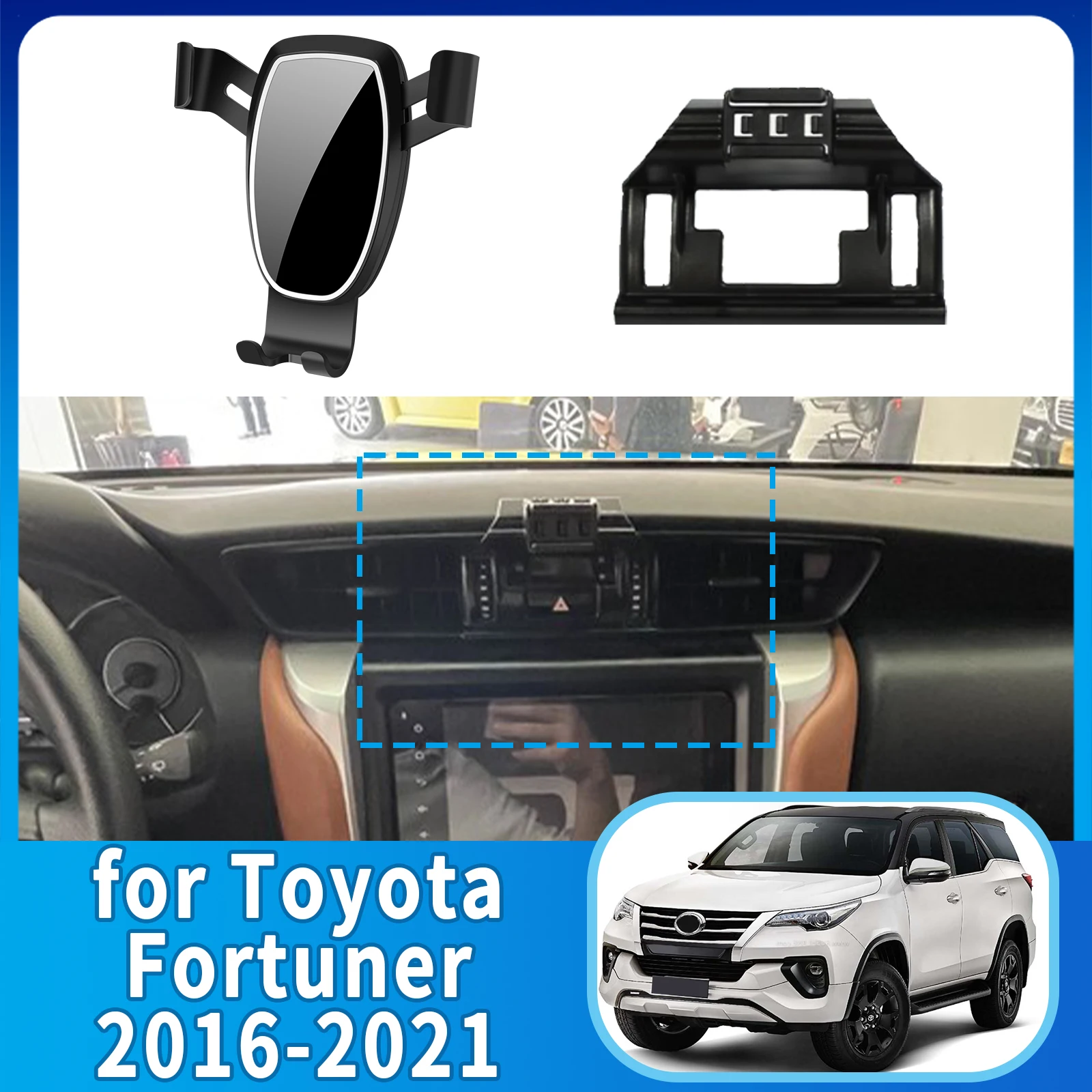 

fit for Toyota Fortuner 2016 2017 2018 2019-2021 Anti-Shake Screen Base Phone Holder Mount Stand ​​ Dedicated Car​​ accessoires