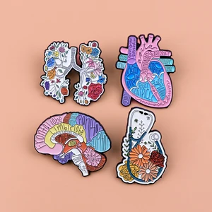 Organ Medis Bros Pin Enamel untuk Wanita Lencana Pin Kerah di Ransel Aksesori Kostum Hadiah Perhiasan Fashion untuk Teman 10 bros dokter penjualan terbaik - №