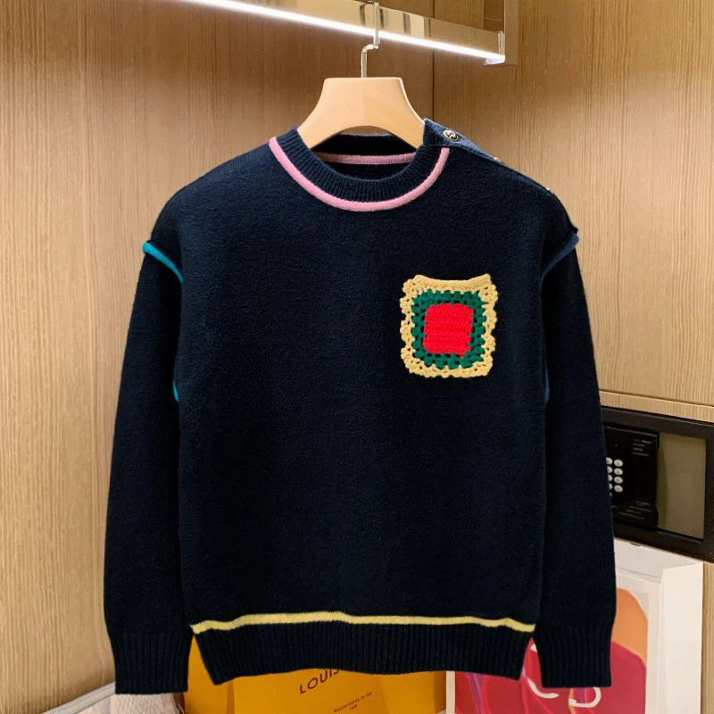 

Thiened американский вязаный свитер, мужской круглый теплый шерстяной свитер, уникальное модное повседневное зимнее новое поступление