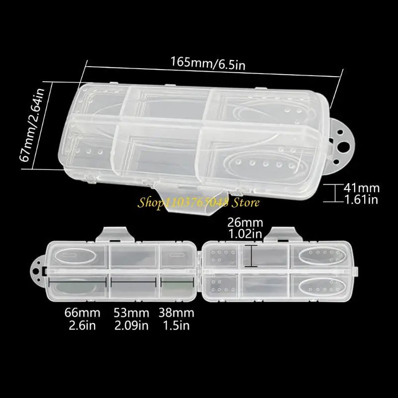 R53E صيد الأسماك المحمولة علبة مربع مربع خفيفة الوزن أداة لصيد الأسماك الطعوم مربع #6