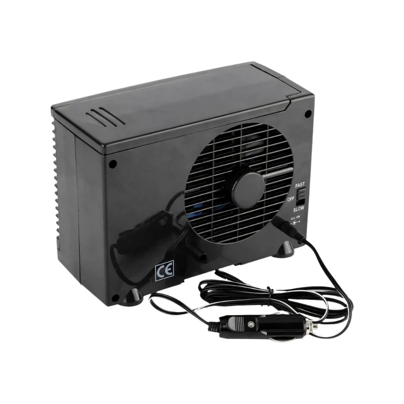D5BE Dashboard Car Cooling Fan with Two Speed Settings, Water Based Cooling Support and Easy Car Power Use for Road Trips and