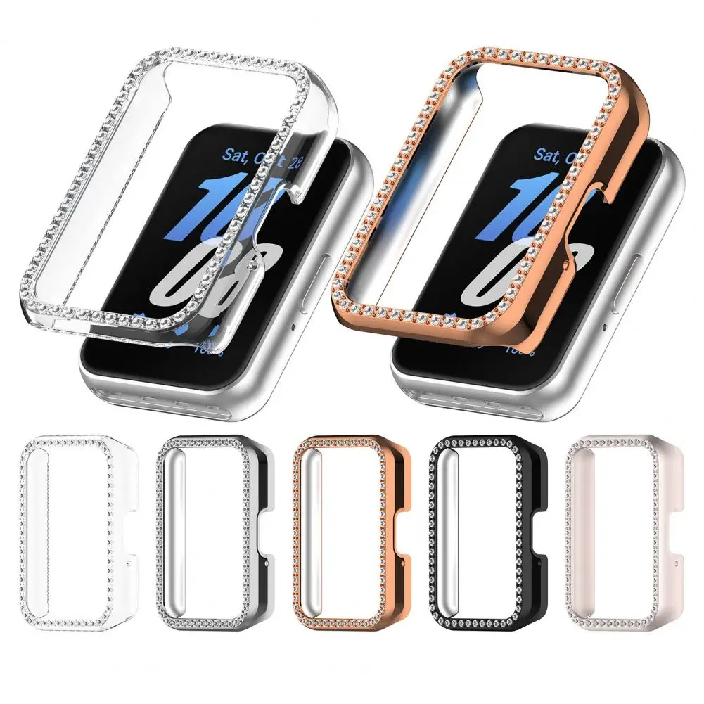 Smart Watch Case with Sparkling Faux Diamond Shockproof Protective Cover Watch Protective Shell for SamsungGalaxy Fit3