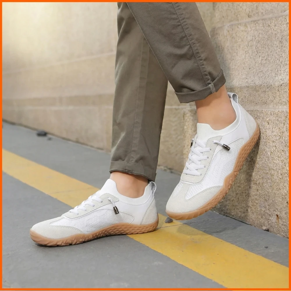 FANCYLEE Barefoot Shoes Damen Barfußschuhe Zero Drop Fitness Sneaker Breit Zehenbox Atmungsaktiv Flexibel Kraftsport Squat Fitnessstudio Training Gym Cross-Trainer Wandern Bequem Leicht Sport Schuhe EU 37-42 – Detail 5
