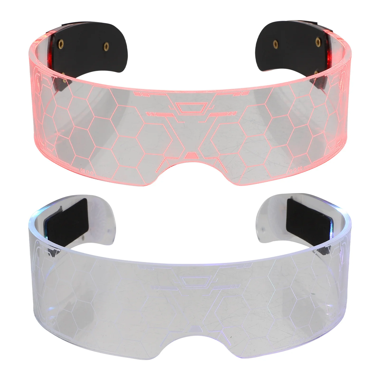 

2Pcs Luminous LED Eyeglasses Flashing Light Party Favors for Halloween New Year Celebration Photo Booth Props Dance Events