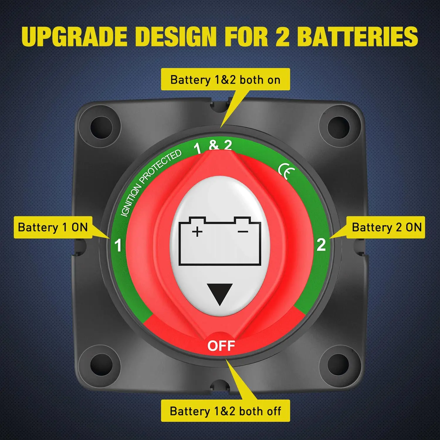 High-Current 3-Speed Rotary Cam Switch for Cars Yachts Power-Off Battery Breaker Master Switch High-Current Battery Modifying