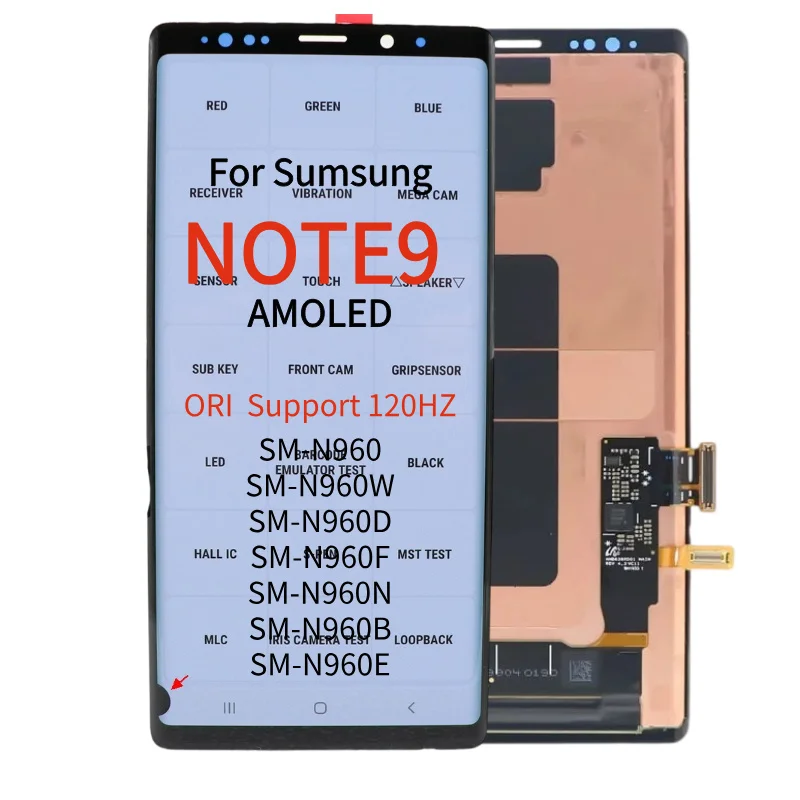 ORI 120Hz AMOLED NOTE9 Screen Assembly for Samsung Galaxy NOTE9 SM-N960 N960F N960B/DS Lcd Display Digital Touch Screen Replace