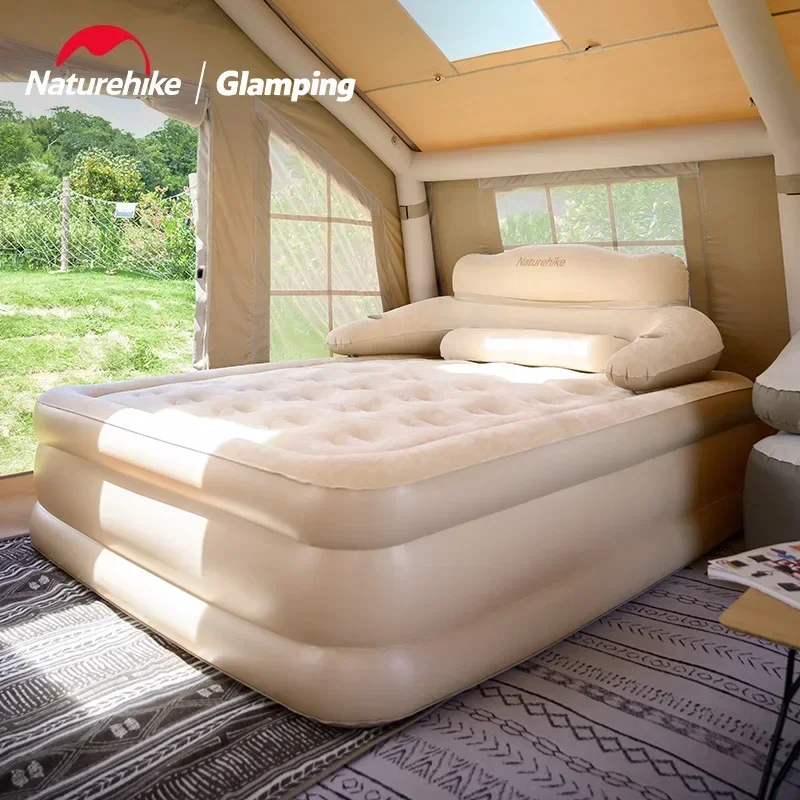 Inflatable Bed with Backrest Camping Mattress 46cm TPU Heightening Air cushion Bed with Electric Air Pump