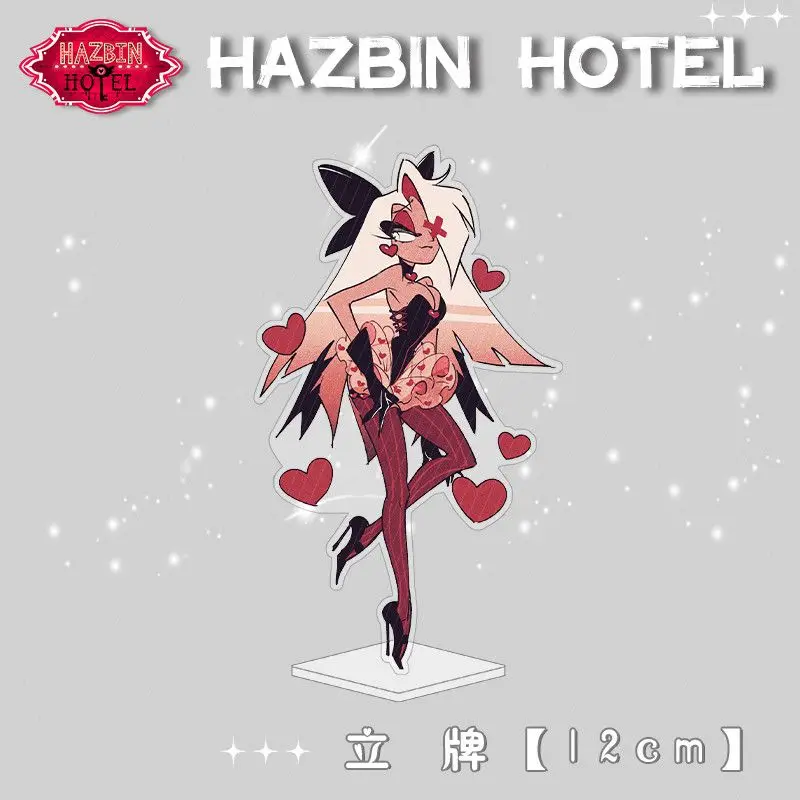 Disponibile Hazbin Hotel Lucifero Morningstar Vox Acrilico Desktop Stand Collezione Figura Decorazione Ornamento Modello Giocattolo Regali