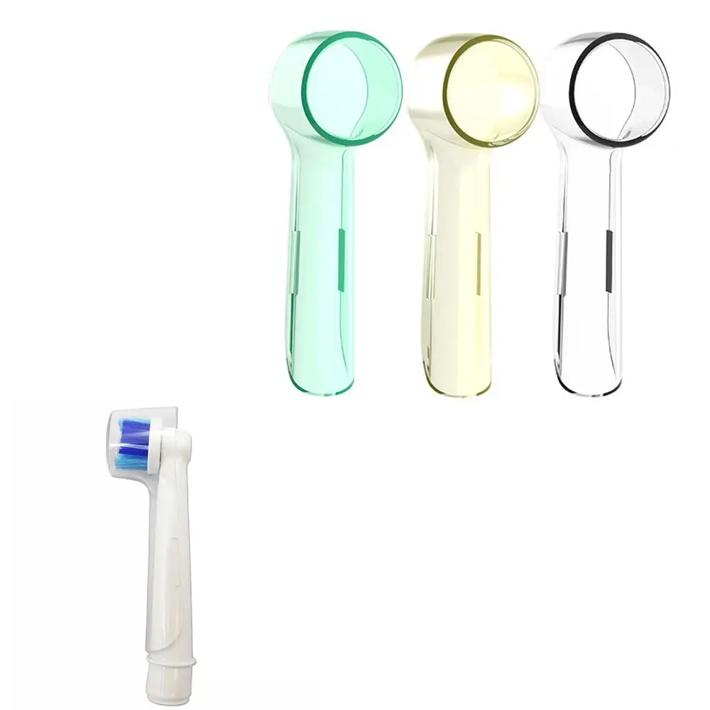 4Pcs Dustproof Electric Toothbrush Cover Portable Transparent Toothbrush Head Protective Cover Replacement Round Head for Oral B