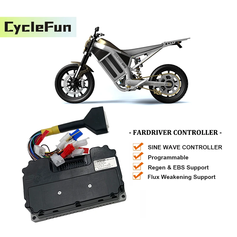 

FOC IPMSM FarDriver ND72260 48V 60V 72V 80A 1KW 2KW BLDC Motor Controller With Bluetooth For Electric Motorcycles Scooter E-bike