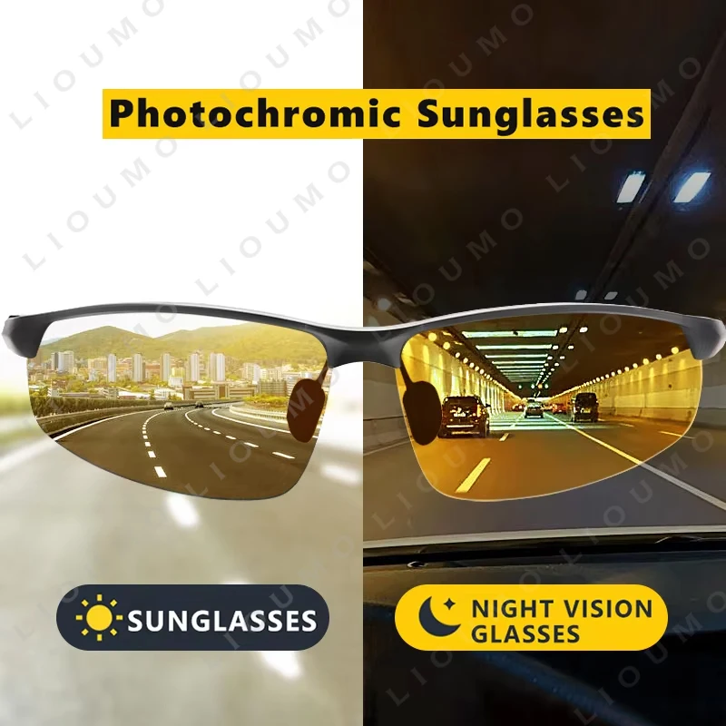 

Солнцезащитные очки Мужские поляризационные, HD фотохромные, для вождения, спортивные, трендовые, UV400