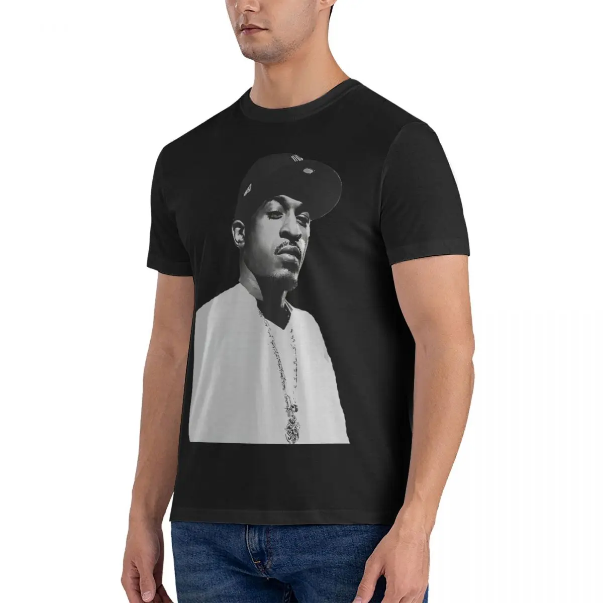 The GOD Rakim T Shirts for Men 100% Cotton Creative T-Shirts O Neck Tupac Amaru Shakur Tees Short Sleeve Tops Gift Idea