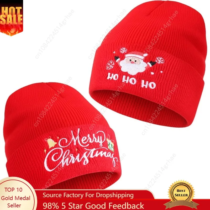 

2 Pack Winter Beanies Hats for Men Women Embroidered Knit Cuffed Hats Cap for Birthday Gifts