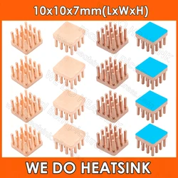 WE DO HEATSINK 10x10x7mm Without or With Thermal Pad Small Square Pin Fins Copper Heatsink Cooler Radiator