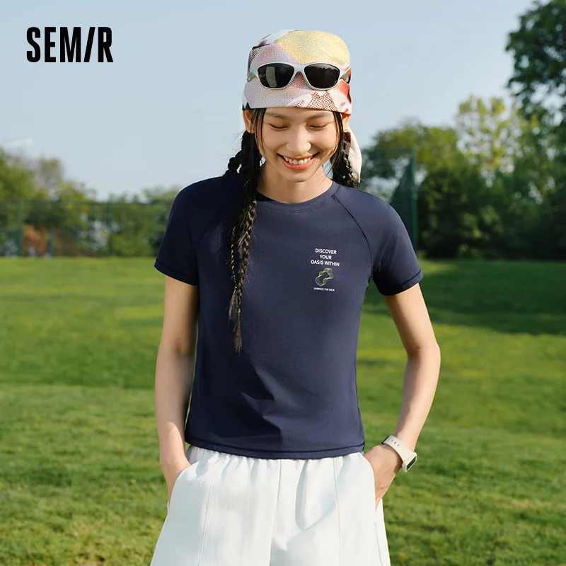 Semir Women Tshirt Moisture Wicking UV Protection Raglan Sleeve Top 2026 Summer