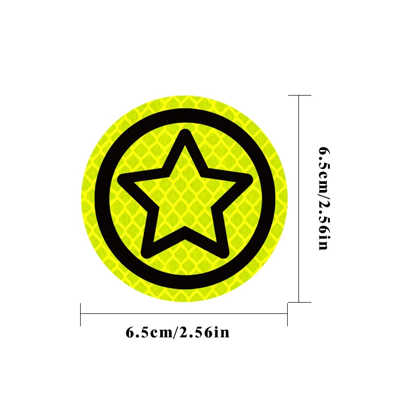 2pcs/set Car Bumper Reflective Safety Strip Stickers Car Circular Star Reflective Sticker Reflective Warning Safety Tape