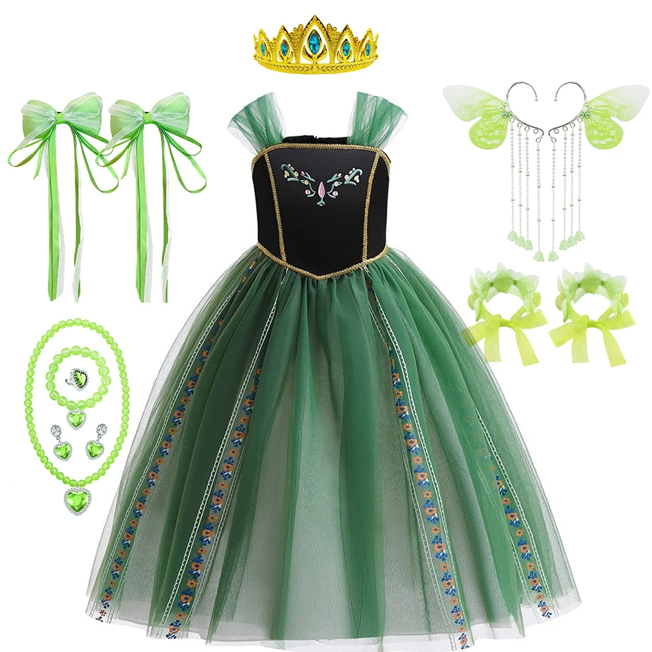 princess anna in green dress Anna Inspired Doll Dress: Green Coronation Gown for 11.5" or 17" Dolls